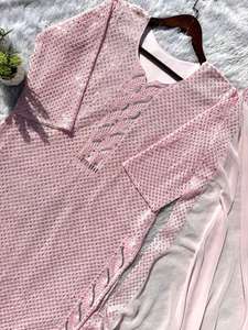 Conjunto de pantalón y Dupatta de mujer de diseñador al por mayor, ropa de boda de fiesta india, tela Georgette de imitación, secuencia de trabajo bordada - Product Image 4