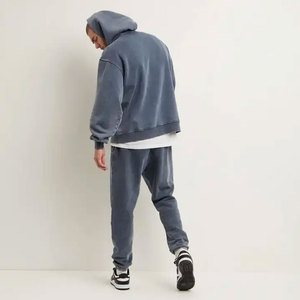Sudaderas Básicas 100% Algodón con Lavado Ácido para Invierno, con Bordado Técnico, Color Sólido, Ecológicas, 300g, Ropa de Moda - Product Image 4