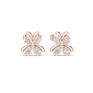 Boucles d'oreilles clous papillon en diamant de laboratoire 0,36 CT, clarté VVS-VS EF, or 18 carats, 14 carats, 10 carats et argent 925, or rose, or jaune, or blanc - Product Image 3