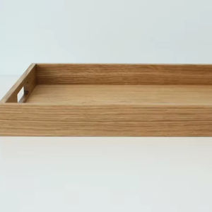 Plateau de service rectangulaire en bois, plateau de petit-déjeuner au lit, design robuste, manipulation facile, durable, accessoire de salle à manger, artisanat - Product Image 1