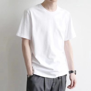 100% algodón de alta calidad para hombres, camisetas informales esenciales con hombros caídos, diseño de logotipo personalizado, camiseta en blanco para hombres, envío DDP - Product Image 2