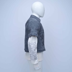 Veste d'hiver en cuir de luxe pour homme, respirante, écologique, anti-UV, avec fermeture éclair horizontale, grande taille, à manches longues, superposée, devant - Product Image 6