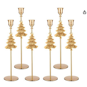 Bougeoir en métal de conception de feuille antique chandelier de décor à la maison de couleur de golf pour le bougeoir de décor de fête de noël - Product Image 6