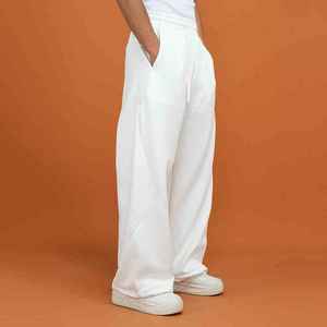 กางเกงคาร์โก้ขากว้างสำหรับผู้ชายกางเกงโอเวอร์ไซส์100% กระดุมระบายอากาศผ้าฝ้ายสำหรับฤดูใบไม้ผลิฤดูใบไม้ร่วงฤดูหนาวโลโก้แบบกำหนดเอง - Product Image 1