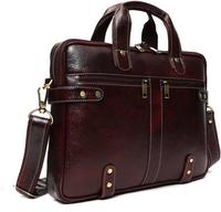 Tas Selempang Laptop Kulit Asli Berkualitas Tinggi Ringan 15.6 Inch Unisex Resleting Poliester
