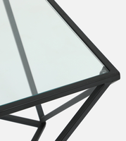 Meubles de bureau à domicile de style industriel moderne, tables d'appoint en métal, plateau en verre, matériau en fer, taille personnalisée, revêtement en poudre