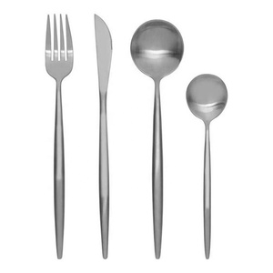 Portable Réutilisable & Lavable Brillant Handel En Gros De Luxe Argent Plaqué Couverts Ensemble En Acier Inoxydable Moderne Couverts Ensemble - Product Image 2