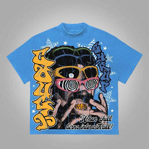 Maquette GRATUITE T-shirt en coton imprimé DTG personnalisé avec motif vintage pour homme, style streetwear oversize décontracté à manches courtes, unisexe - Product Image 2