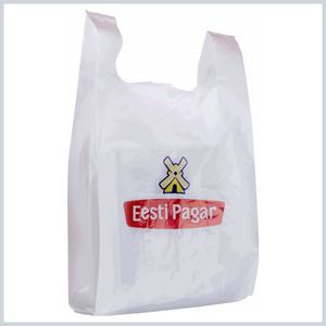 Sac T-shirt en plastique PE-BD PE-HD avec logo personnalisé de vente chaude - Product Image 1