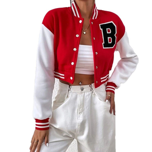Baseball Varsity <b>Jacket</b> <b>Women</b> Spring <b>Jackets</b> 2023 <b>Women</b> Clothes Chic <b>Leather</b> Sleeve Coats Letterman <b>Jacket</b> - Product Image 1