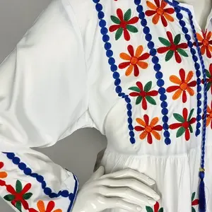 2023 New Design <b>Women</b> <b>Spring</b> Embroidered Maxi <b>Dress</b> <b>for</b> <b>Women</b> Full Sleeves Cotton Embroidery Casual Maxi <b>Dress</b> - Product Image 5