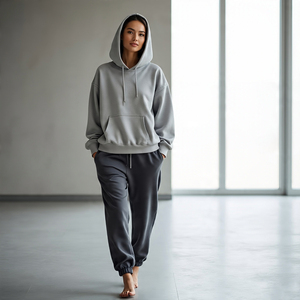 Conjunto de chándal deportivo personalizado para mujer, conjunto de chándal con capucha y pantalones de chándal, venta al por mayor de chándal para mujer - Product Image 2