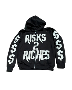 Fait en usine Logo personnalisé de haute qualité Denim en détresse broderie pull à capuche hiver Streetwear sweat à capuche pour unisexe - Product Image 3