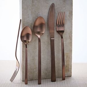 A cutelaria de aço inoxidável do projeto moderno ajustou-se com superfície lustrada e a apelação contemporânea grandes para tabelas elegantes do jantar - Product Image 4