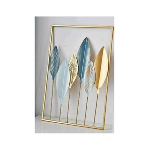 <b>Top</b> Selling Metal Wall Decor Customized Size Luxury Gold Frame Wall Decor Flower Design Metal Wall Art for Lobby - Product Image 1