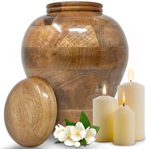 Wooden <b>Urns</b> for Ashes Adult Male Female Real Wood Cremation <b>Urn</b> for Human Ashes Adult Decorative <b>Urns</b> for Adult Ashes <b>Large</b> - Product Image 1