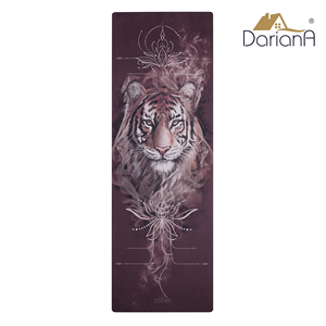 Premium Suede Yoga <b>Mat</b> Tiger Design Green 183 × 61 cm Thick 3 mm Natural Rubber Non Slip Yoga Pilates Fitness <b>Mat</b> - Product Image 2