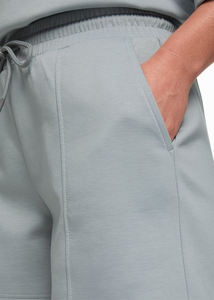 Conjunto de Camiseta Corta y Pantalones Cortos de Felpa 100% Algodón, Hecho en Fábrica, con Bolsillos Laterales, Hombros Caídos, Manga Corta, Corte Regular, Estilo Urbano para Mujer - Product Image 3