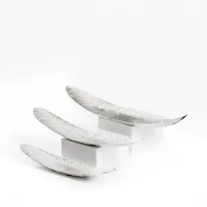 Ensemble de 3 plateaux modernes en aluminium plaqué argent de forme carrée pour servir les fruits et les dattes pour les mariages Ramadan à venir vente en gros - Product Image 5