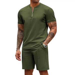 Vêtements de sport d'été à logo personnalisé, ensemble de 2 pièces, polo, t-shirt, survêtement court pour hommes, ensemble de shorts de course pour hommes, ensemble de shorts courts pour moi - Product Image 2