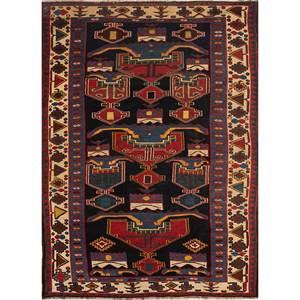 Alfombra Grande de Lana Anudada a Mano Nuray Azul, Geométrica, para el Hogar y el Pasillo, Alfombra Rectangular Hecha a Mano Jaipur Rugs US Paem-1054 - Product Image 1