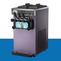 Nouvelle machine à crème glacée électrique à 3 saveurs, machine à mélanger les yaourts, les milkshakes et les glaces, construction en acier inoxydable