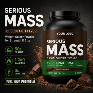 Poudre de prise de masse <span class=keywords><strong>Serious</strong></span> <span class=keywords><strong>Mass</strong></span> 5LB 2,27 kg Supplément protéiné hypercalorique 50g de protéines 251g de glucides 3g de créatine Saveur chocolat - Product Image 6