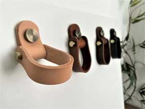 Poignées de porte en cuir de vachette poli imperméable fait main de qualité supérieure WildHide, style Love, pour meubles, cuisines, armoires - Product Image 6