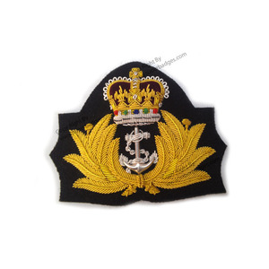 High Quality Gold Bullion Blazer <b>Badge</b> Handmade Embroidery with Beads Sew-On Embroidered <b>Badges</b> From Trusted Supplier - Product Image 2