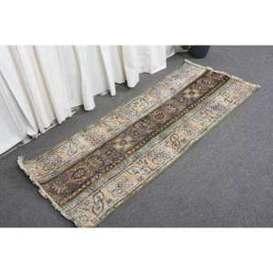 พรมขนสัตว์4.5ft สีเบจสีน้ำตาลคลาสสิกขนาด1.8 x แบบตุรกีดีไซน์แบบเย็บปะติดสำหรับทางเข้าห้องนั่งเล่นหรือห้องนอน - Product Image 3