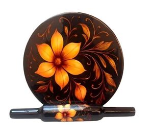 Ensemble de chakla belan artisanal en marbre/bois/métal, construit pour un travail de pâte lisse, offrant un soutien stable, écologique, pour la cuisine à domicile - Product Image 4