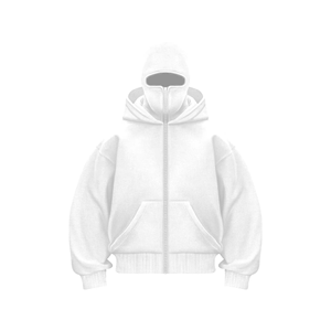 Sudaderas con capucha de algodón 100% personalizadas Sudaderas con capucha de hombro caído con cremallera doble de gran tamaño de peso pesado - Product Image 1