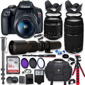 กล้องดิจิตอล DSLR ระดับมืออาชีพ 32G พร้อมเลนส์ 18-55 มม. และ 75-300 มม. เลนส์พรีเซ็ต 500 มม. - Product Image 1