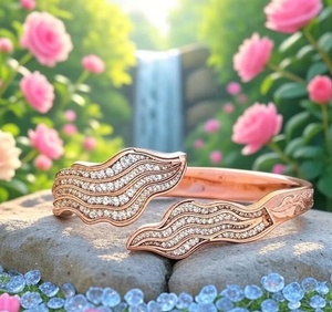 139 Feng Shui Energy <b>Bangles</b> 18K <b>Gold</b> <b>Plated</b> Christian Religious for Parties & Wedding Montresor Infini - Product Image 1
