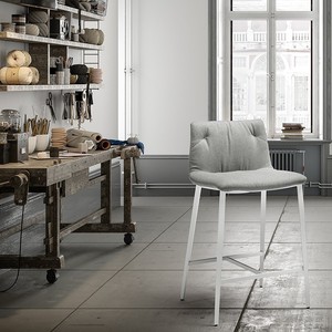 Luxury Fabric Bar <b>Stool</b> Elegant Metal Legs Kitchen Counter Height <b>Stool</b> Chair without Arms - Product Image 1