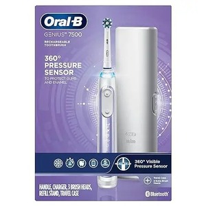 Oral B 7500 Brosse à dents électrique Orchidée violette avec 4 têtes de brosse et étui de voyage Capteur de pression visible pour protéger les gencives - Product Image 6