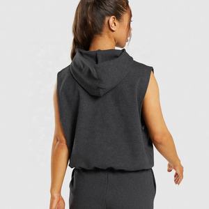 2024 Logo personnalisé dames femmes sweat de haute qualité sans manches Gym pull à capuche Offre Spéciale haut d'hiver - Product Image 2