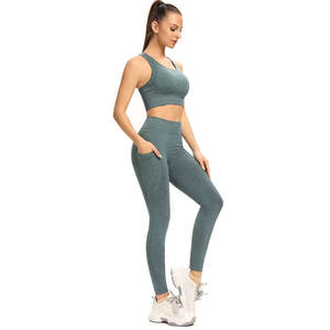 Women Sports Suit <b>Yoga</b> Workout Gym Set <b>Long</b> <b>Sleeve</b> Leggings for Women New Short <b>Top</b> Two Piece Set Ribbed <b>Yoga</b> Set - Product Image 1