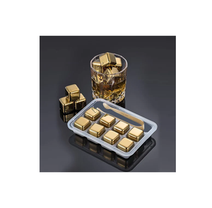 Cubitos de hielo dorados de acero inoxidable para accesorios de Bar Cubitos de hielo para bebidas de café Whisky Café - Product Image 3