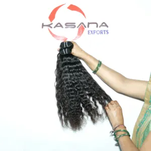 Bundle indien femmes noires tressage machine double trame profonde vague traitement aucun pas cher tissage cuticule aligné cheveux humains - Product Image 1