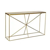 Nouvelle table basse console en verre et fer forgé avec cadre doré moderne et luxueux, meubles de salon pour la maison et l'hôtel