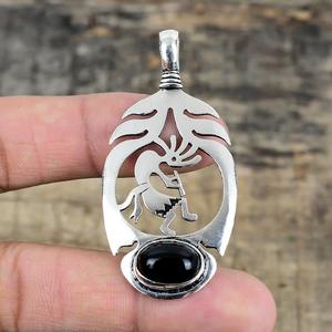 เครื่องประดับอัญมณีสีดำโอนิกซ์สำหรับผู้หญิงจี้เงินสไตล์ Boho 925เงินสเตอร์ลิงจี้ทำด้วยมือของขวัญสำหรับ - Product Image 3