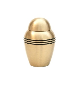 Dome Top <b>Mini</b> Brass Cremation Keepsake <b>Urn</b> Standard Quality Brass <b>Urn</b> <b>for</b> Funeral <b>Ashes</b> with Black Bonds Design <b>for</b> Baby - Product Image 1