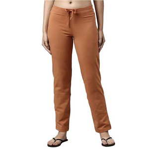Haute qualité Design personnalisé femmes grande taille solide marron pantalons de survêtement taille élastique Style décontracté pour la saison de printemps BD - Product Image 1