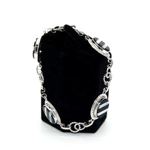 Bracciale di perline in argento Sterling 925 con madreperla e onice nero - Product Image 3