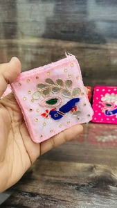Mehndi Sangeet <b>Gifts</b> Coin Pouch <b>Bags</b> Beaded Peacock Embroidered Indian Wedding Ethnic Favors <b>Bridesmaid</b> <b>Gifts</b> Henna Giveaway - Product Image 2