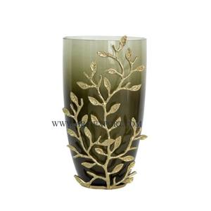 Greatest Quality Gold Color Metal Iron Branches Designing Stand <b>Tall</b> Home Table Top Clear <b>Glass</b> Flower Decoration <b>Vases</b> for Sale - Product Image 4