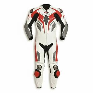 Traje de Motocicleta de Cuero de Una Pieza, Listo para la Pista, para Pilotos Deportivos. Si lo deseas, también puedo... - Product Image 1