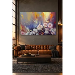 ภาพพิมพ์บนผ้าใบลายดอกกุหลาบสีขาวฟิดาในท่ามกลางสายลม - Product Image 1