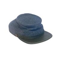 Gorra Civil de Oficial con Visera de Cuero 100% Lana, Gorra de Oficial Confederado de Alta Calidad, Teñido Liso Estándar, Tallas de Adulto de Pequeña a XXXL